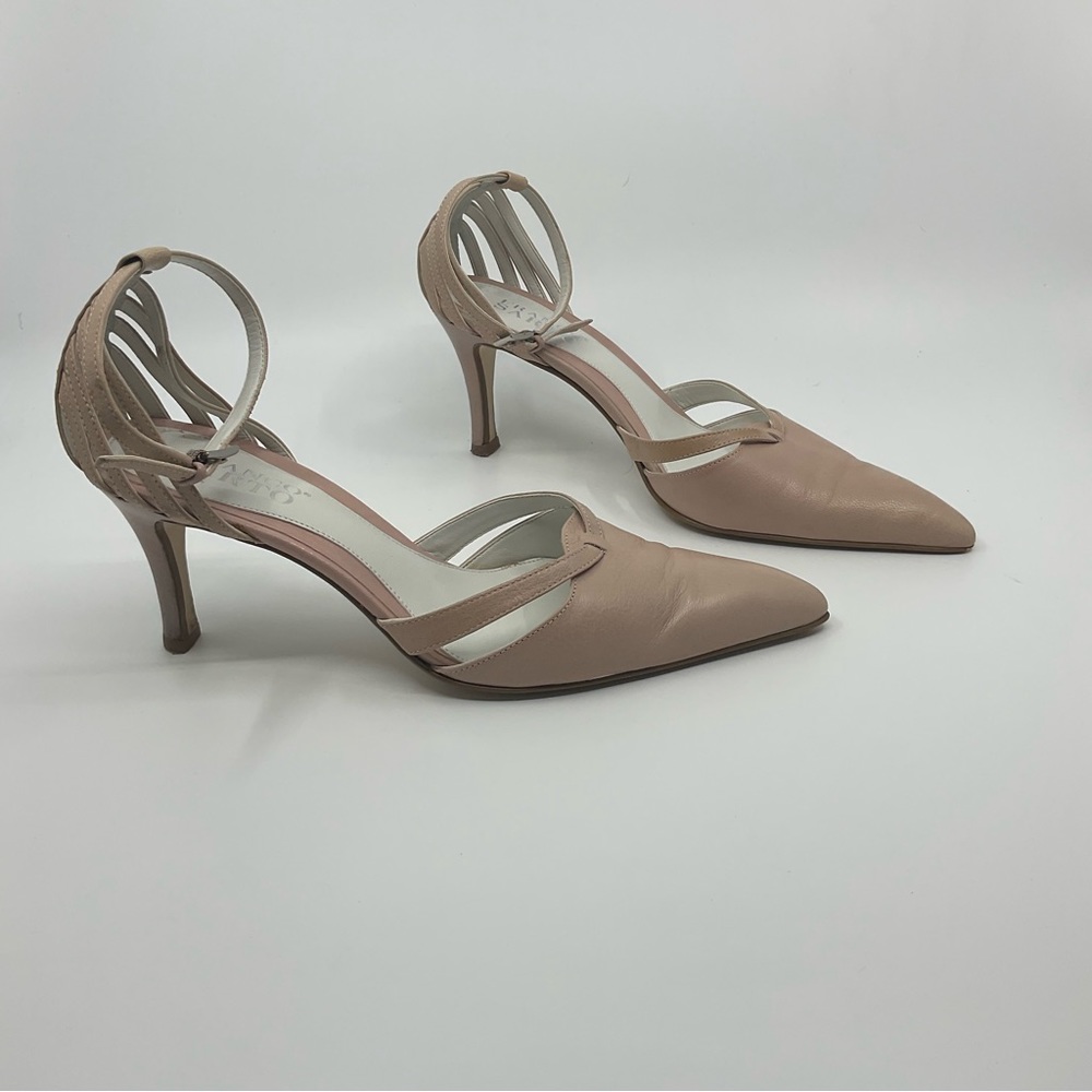 Franco Sarto d’Orsay Blush Leather Pointed Toe Heels